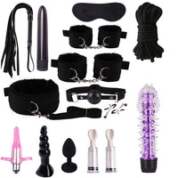 Sex Handcuffs Nipple Clamps BDSM Bondage Rope Whip Gag Anal Plug Toy Chest - Ships From US