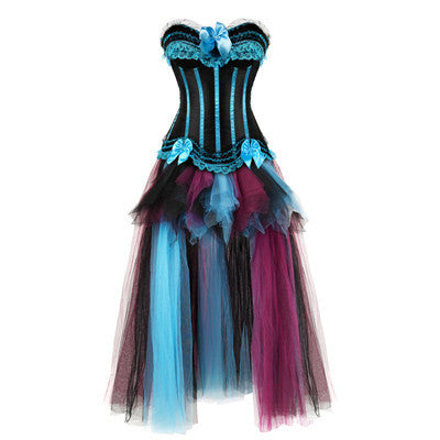 Corset Dress Victorian Retro Gown Long Skirt Set Dancing Costumes Plus Sizes available