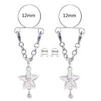 2PCS Stainless Steel Flower non-Piercing Nipple Ring Jewelry