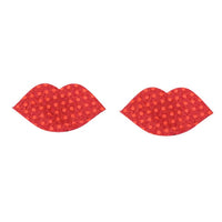 Women Red Lip Nipple Cover Sequins Pasties