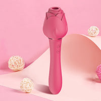 Rose Vibrator For Women Clitoris & Nipple Sucker Vacuum Stimulator Dildo Vibrators - Ships From US