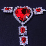 Rhinestone Non Piercing Red Nipple Chain Jewelry - Ships From US