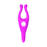 G-spot & Nipple Tongue Clip Vibrator Sex Toy For Women