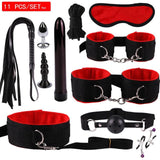 11PCS/set Leather Sex Toys For Adult Game Erotic BDSM Sex Kits Bondage Handcuffs Sex Game Whip Gag SM Bdsm Toys Nipple Clamps - Ships From US
