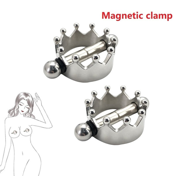 Stainless steel Magnetic Nipple Clamps Erotic Sex Toys - Ships From US