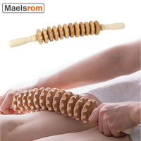 12 wheel Wood Therapy Roller Stick Massage Tool