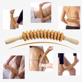 12 wheel Wood Therapy Roller Stick Massage Tool