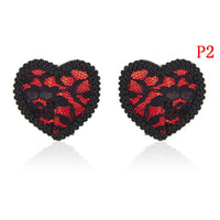 Heart Round Lace Shape Nipple Stickers & Sequin Nipple Covers With Tassels Pasties