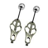 BDSM torture play heavy Clamps cage Nipple clips