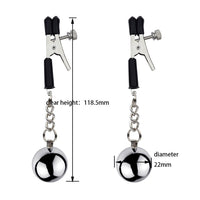 BDSM Bondage Nipple Clamp Clips Stainless Steel Metal Nipple Shaking Clamps - Ships From US