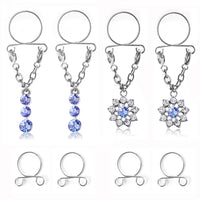 8 Pieces Adjustable Non Pierced Nipple Rings, Cilp on Jewelry