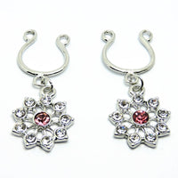 High Quality Crystal Adjustable Size Non Pierced Clip On Nipple Ring Body Jewelry