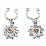 High Quality Crystal Adjustable Size Non Pierced Clip On Nipple Ring Body Jewelry