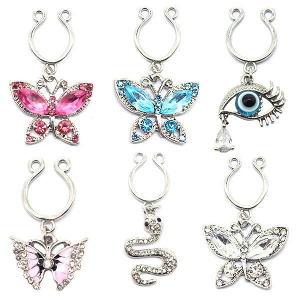 2Pcs Butterfly Nipple Rings Jewelry