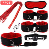 Handcuffs for Sex Nipple Clamps Whip Collar Set Erotic Rope BDSM Bondage Sex Toys Anal Butt Plug Tail Toy Chest - Ships From US
