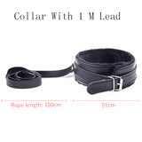 Leather Sex Handcuffs Collar Whip Gag Nipple Clamps Rope Bondage BDSM Kits Toy Chest - Ships From US