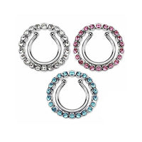 Crystal Gem Circle Non-Piercing Nipple Ring Body Jewelry