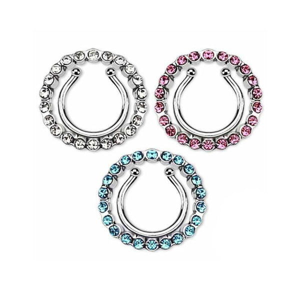 Crystal Gem Circle Non-Piercing Nipple Ring Body Jewelry